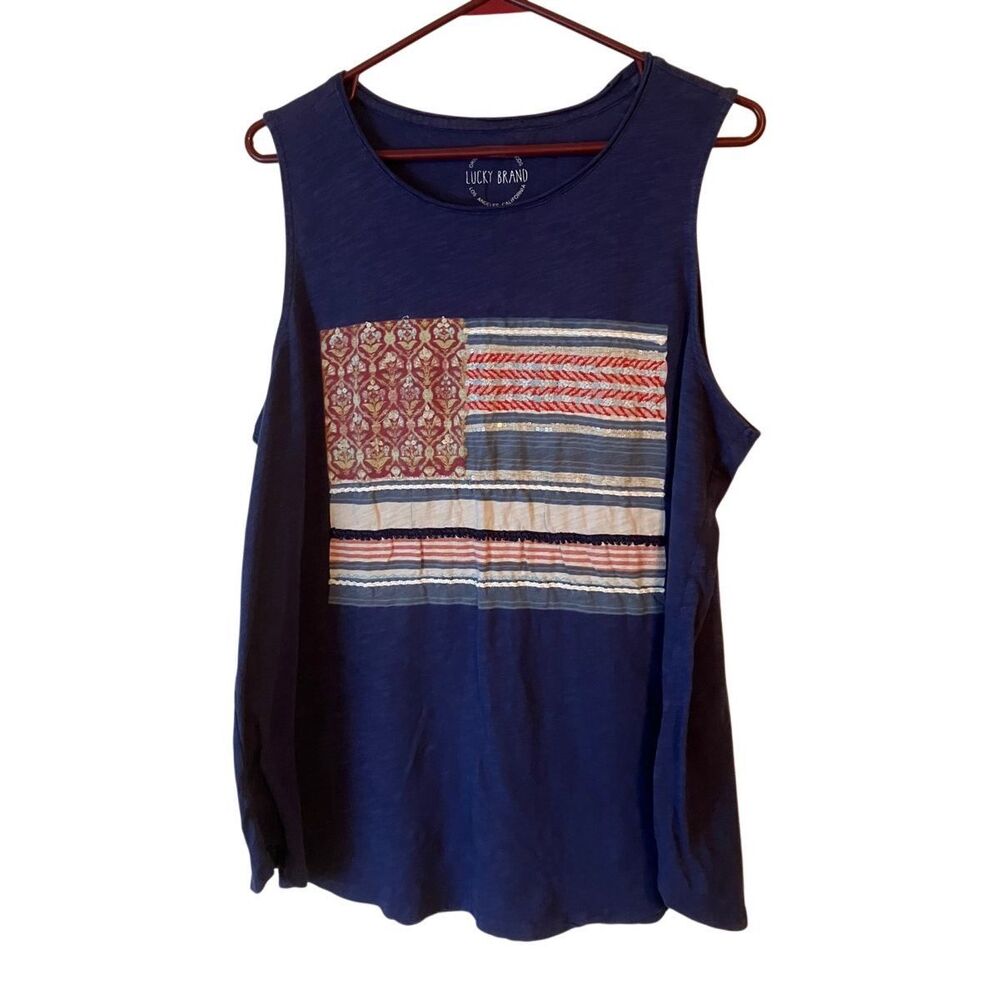 Lucky Brand Flag Inspired Tank Top 1X